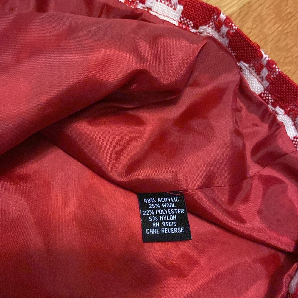 Lined Blazer In Red Check Pattern - image 5